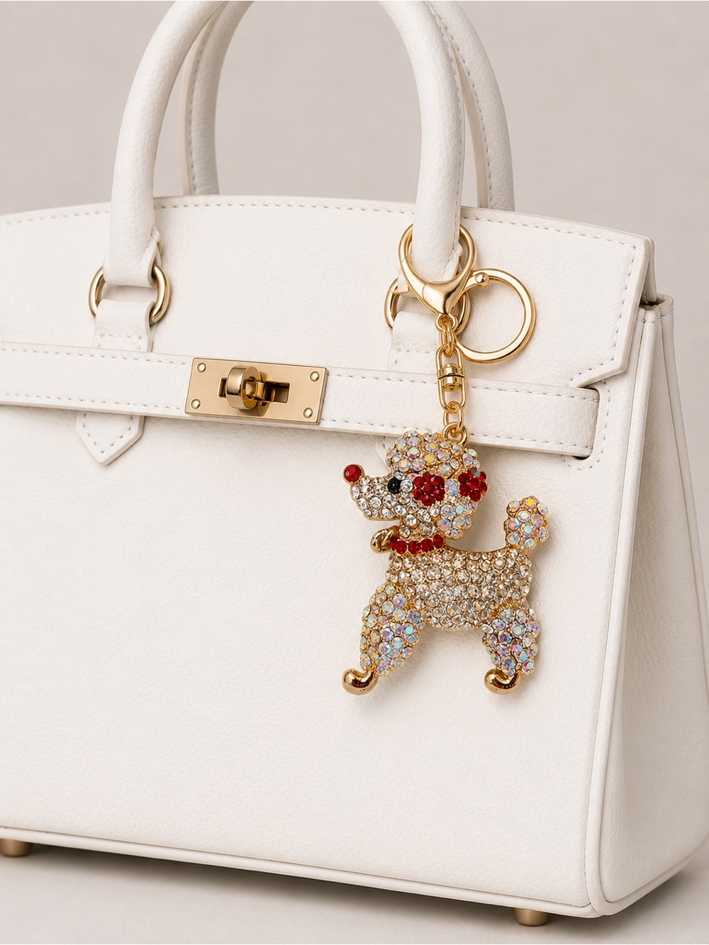 Poodle Rhinestone Key Chain/Bag Charm